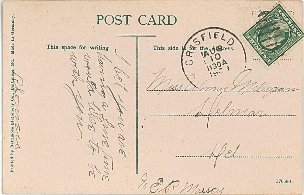 Crisfield Harbor Post Card