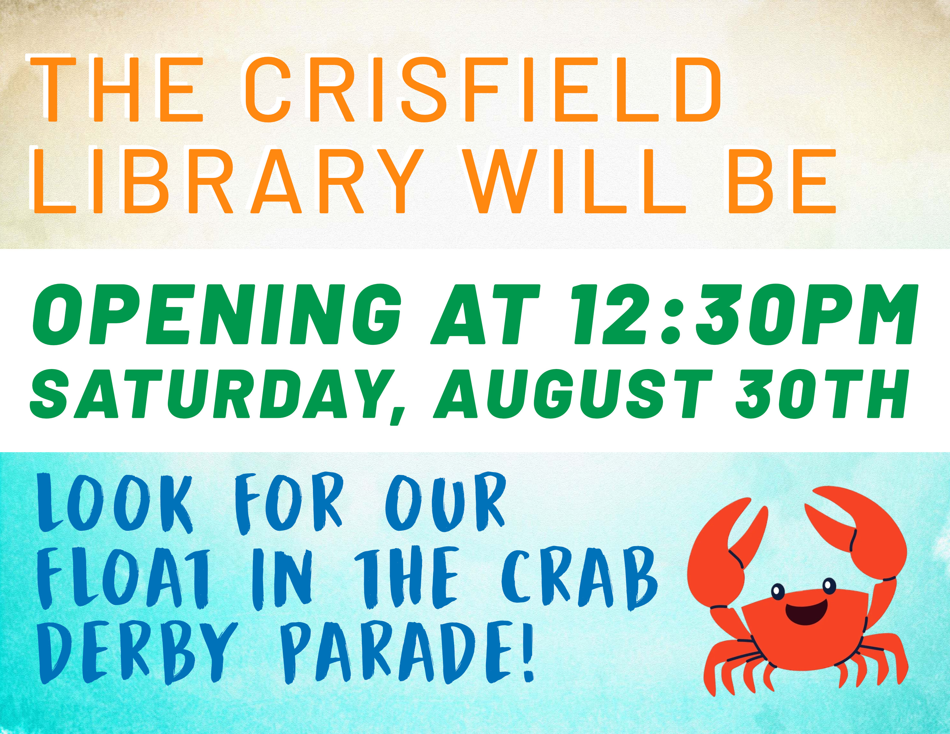 Late Opening August 30
