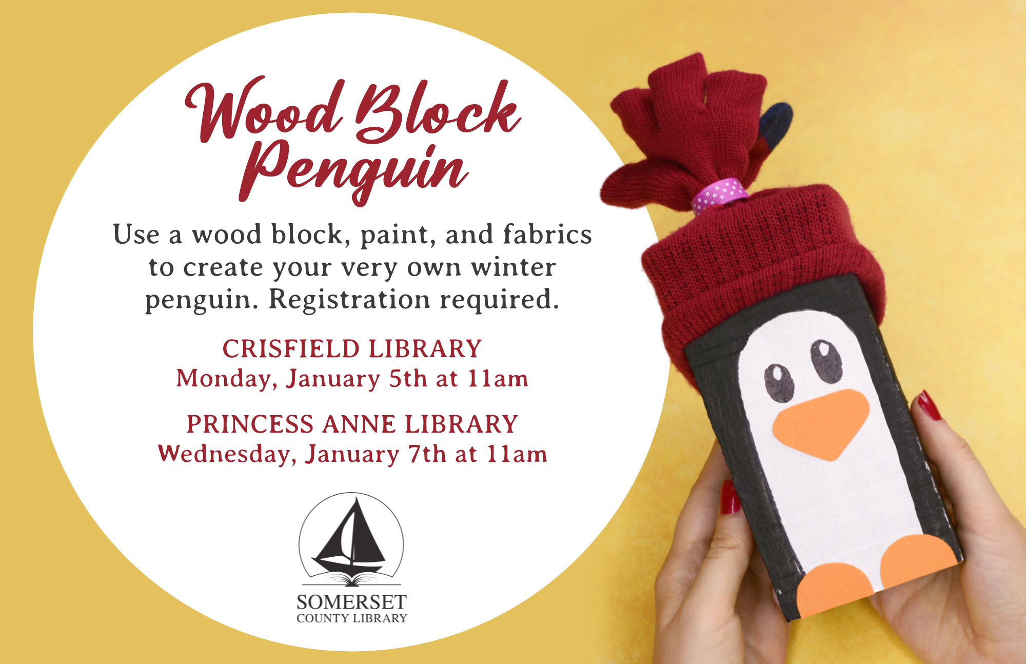 Wood Block Penguin