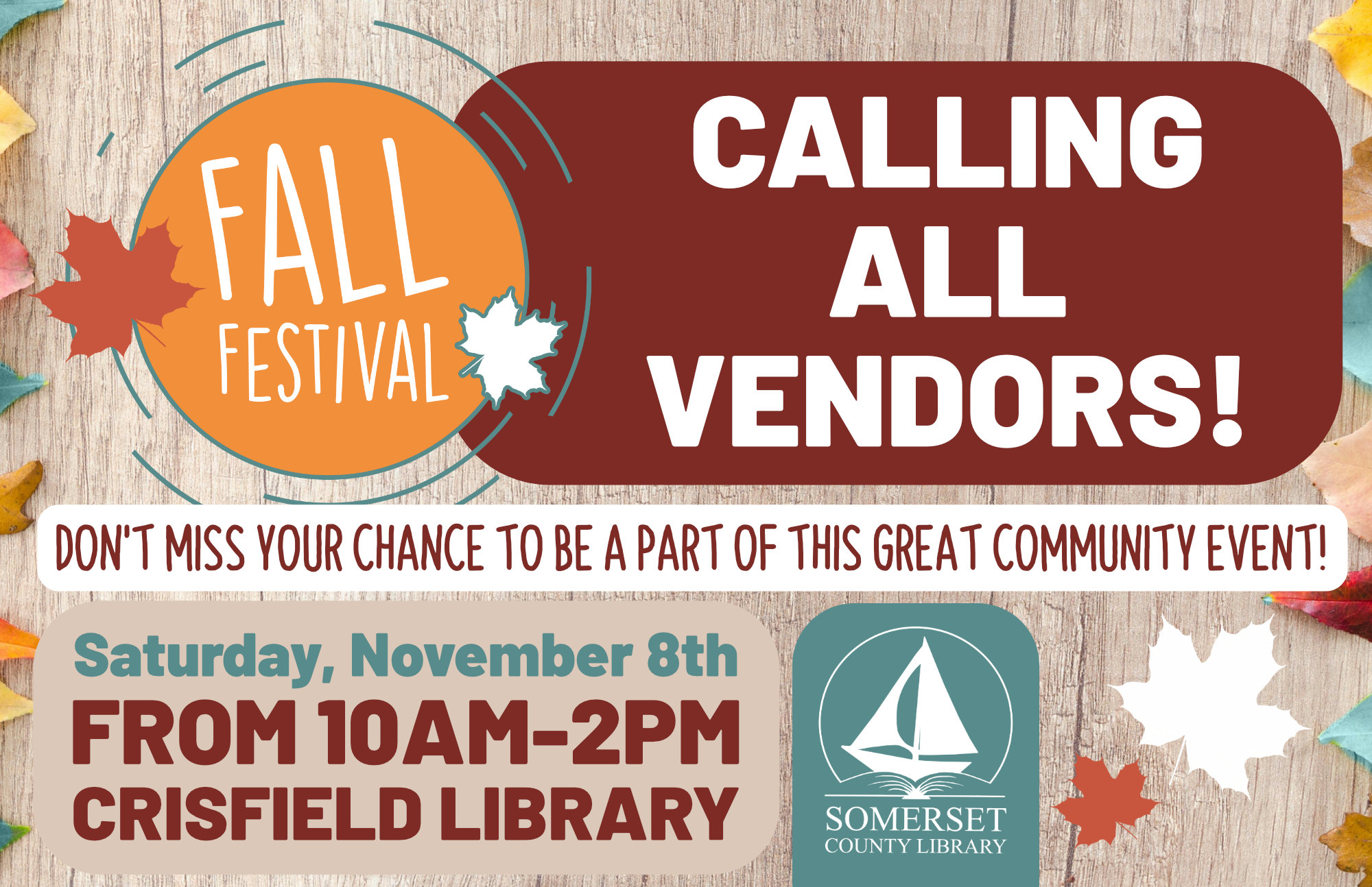 Fall Festival Vendor Recruiting